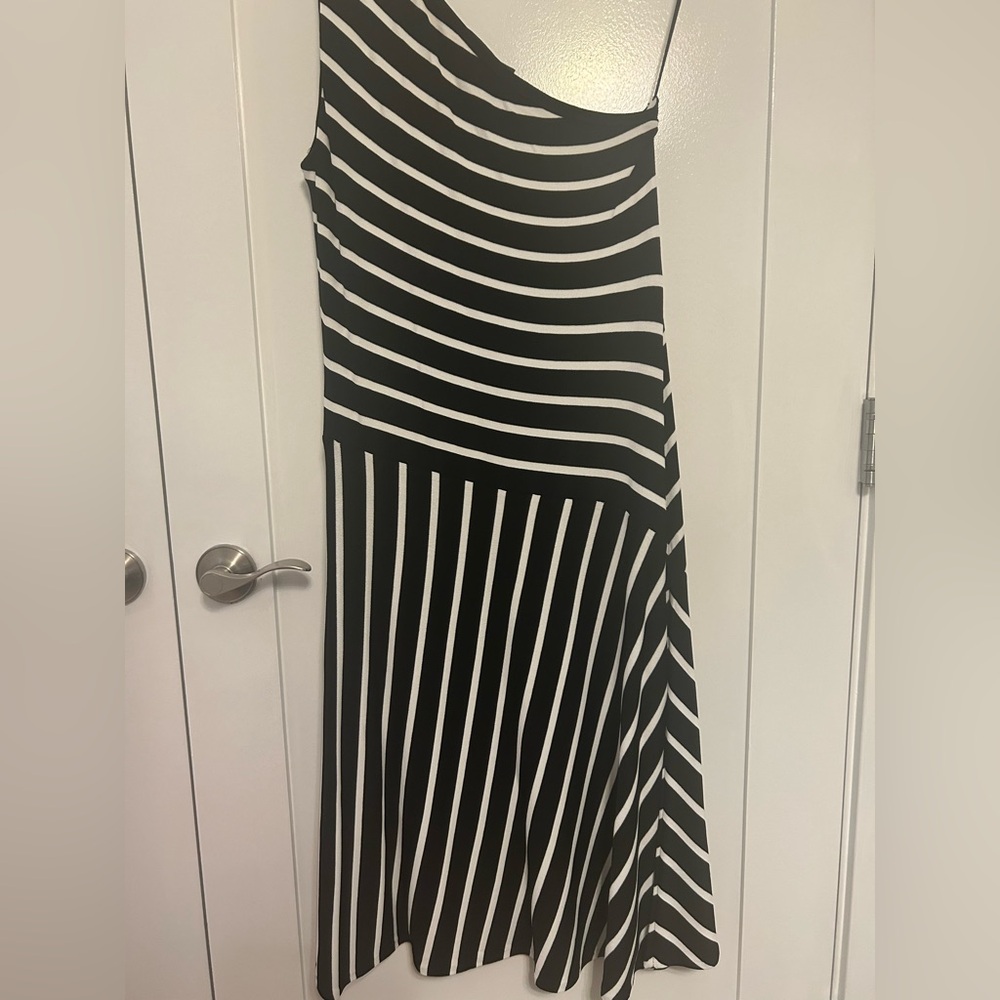 Ralph Lauren Asymmetrical Black and White Dress